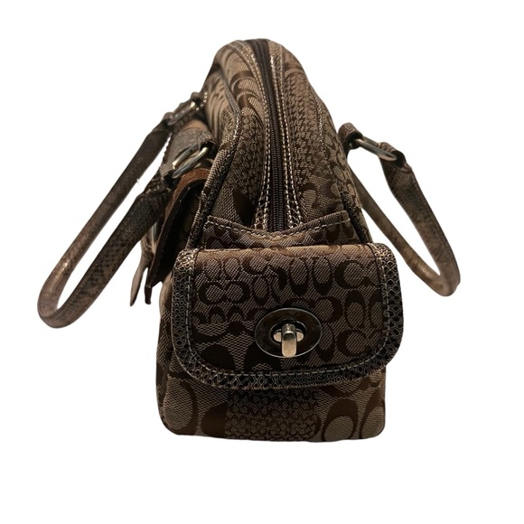 Coach Satchel Handbag Purse Brown Tan  Signature Coach - Picture 6 of 13